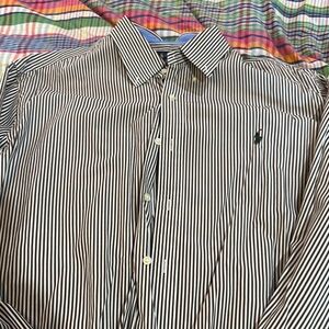 Polo by Ralph Lauren Navy and White Striped Shirt